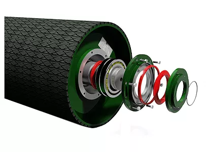 Composants de tambour de manutention de matériaux en vrac miniers